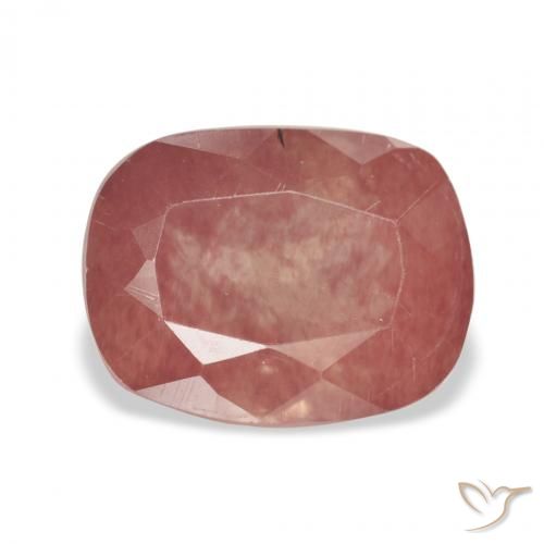 3.23ct Naturale Rosso medio Andesina Labradorite, Cuscino, Trasparente