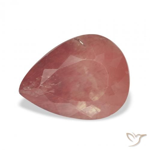 2.80ct Naturale Rosso medio Andesina Labradorite, Forma a pera, Trasparente