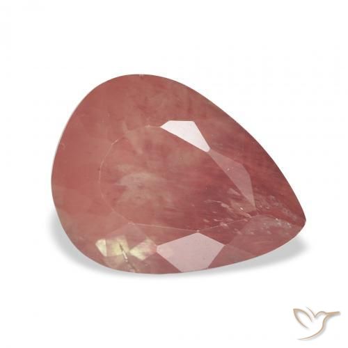 Andesina Labradorite Rosso medio naturale da 2.80 ct, Forma a pera, Trasparente