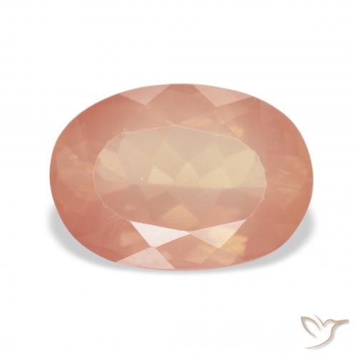 3.35ct Naturale Arancio rossastro chiaro Andesina Labradorite, Ovale, Trasparente