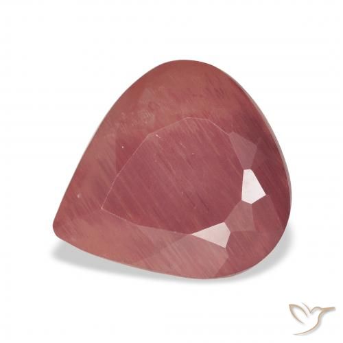 4.57ct Naturale Rosso medio Andesina Labradorite, Forma a pera, Traslucido