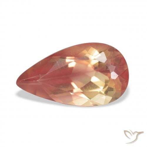 3.31ct Naturale Arancio scuro rossastro Andesina Labradorite, Forma a pera, Trasparente