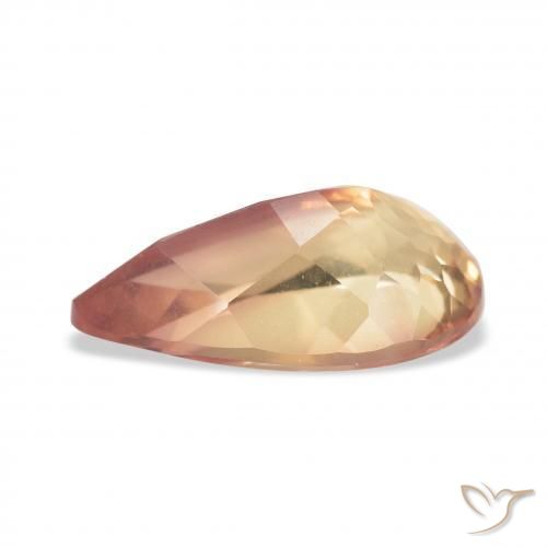 Andesina Labradorite Arancio scuro rossastro naturale da 3.31 ct, Forma a pera, Trasparente