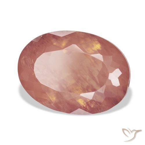 Andesina Labradorite Arancio rossastro pallido naturale da 9.50 ct, Ovale, Trasparente