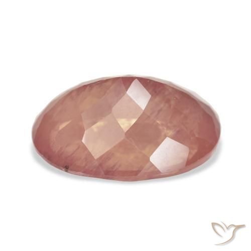 Andesina Labradorite Arancio rossastro pallido naturale da 9.50 ct, Ovale, Trasparente