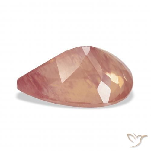 Andesina Labradorite Arancio rossastro pallido naturale da 5.35 ct, Forma a pera, Trasparente