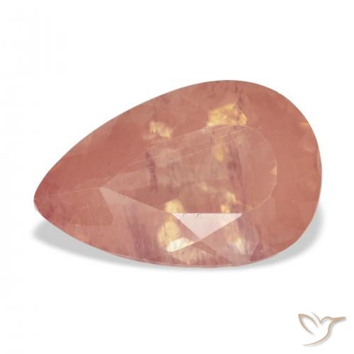 5.02ct Naturale Arancio rossastro pallido Andesina Labradorite, Forma a pera, Trasparente