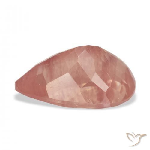 Andesina Labradorite Arancio rossastro pallido naturale da 5.02 ct, Forma a pera, Trasparente