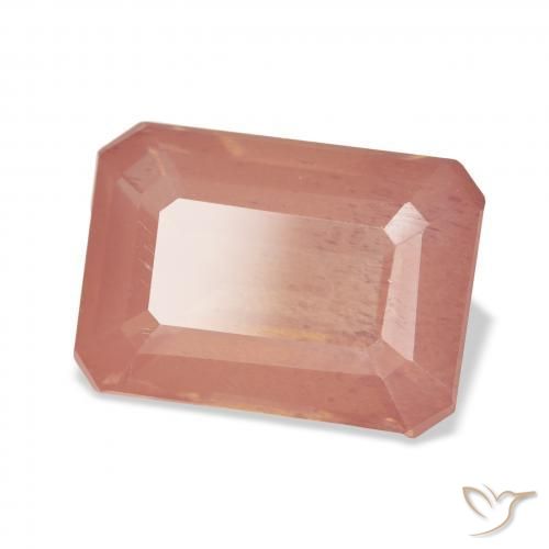 Andesina Labradorite Arancio rossastro pallido naturale da 7.64 ct, Ottagonale / Taglio smeraldo, Trasparente
