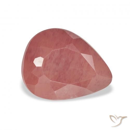 Andesina Labradorite rosa lampone naturale da 2.29 ct, Forma a pera, Traslucido