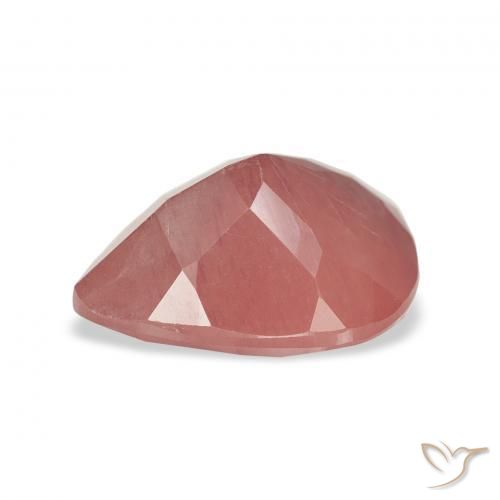 Andesina Labradorite rosa lampone naturale da 2.29 ct, Forma a pera, Traslucido