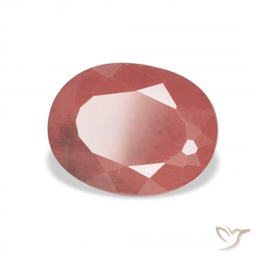 Andesina Labradorite Rosso medio naturale da 2.96 ct, Ovale, Traslucido