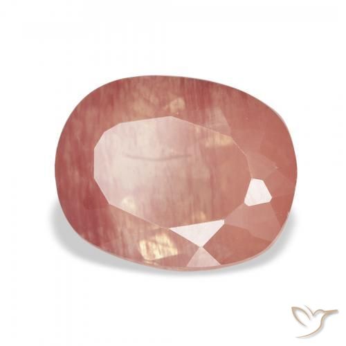 Andesina Labradorite rosa lampone naturale da 3.67 ct, Cuscino, Trasparente