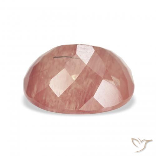Andesina Labradorite rosa lampone naturale da 3.67 ct, Cuscino, Trasparente