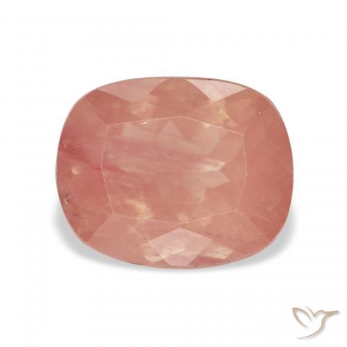 3.13ct Naturale Rosa medio Andesina Labradorite, Cuscino, Trasparente