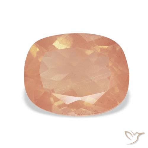 4.00ct Naturale Arancio rossastro chiaro Andesina Labradorite, Cuscino, Trasparente