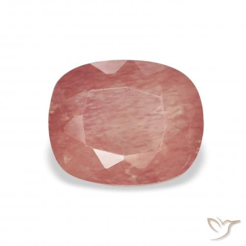 1.33ct Naturale rosa lampone Andesina Labradorite, Cuscino, Trasparente