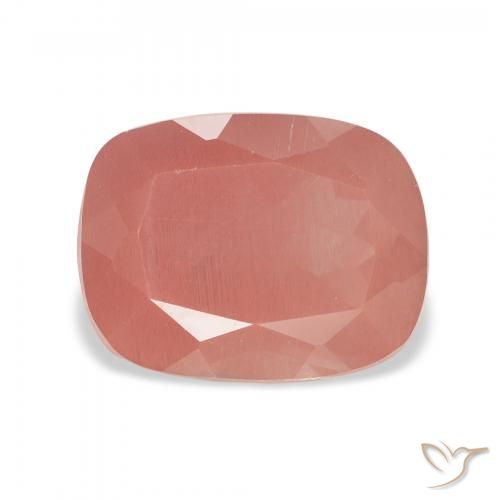 3.47ct Naturale Arancio rossastro pallido Andesina Labradorite, Cuscino, Traslucido