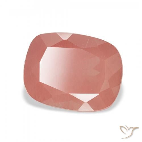 Andesina Labradorite Arancio rossastro pallido naturale da 3.47 ct, Cuscino, Traslucido