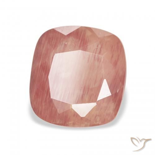 Andesina Labradorite Rosso medio naturale da 3.21 ct, Cuscino, Trasparente