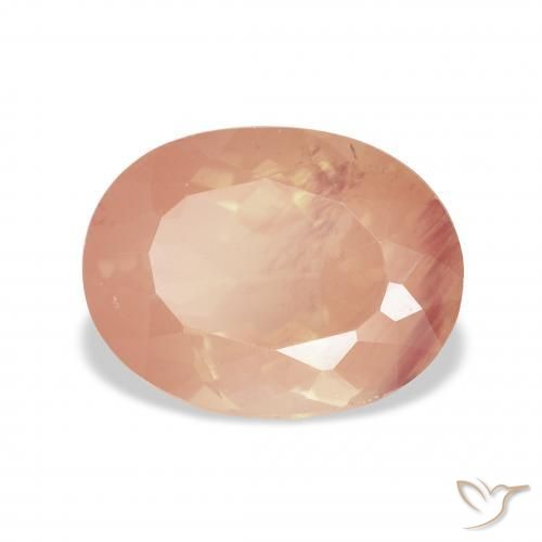 Andesina Labradorite Rosa medio naturale da 3.81 ct, Ovale, Trasparente
