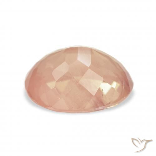 Andesina Labradorite Rosa medio naturale da 3.81 ct, Ovale, Trasparente