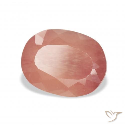Andesina Labradorite Rosa medio naturale da 3.47 ct, Ovale, Trasparente