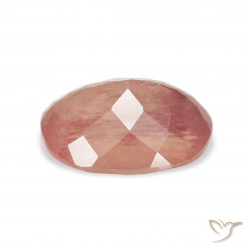Andesina Labradorite Rosa medio naturale da 3.47 ct, Ovale, Trasparente