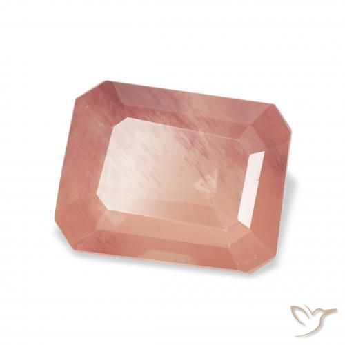 Andesina Labradorite Pompelmo Rosa naturale da 3.27 ct, Ottagonale / Taglio smeraldo, Trasparente