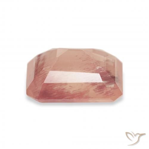 Andesina Labradorite Pompelmo Rosa naturale da 3.27 ct, Ottagonale / Taglio smeraldo, Trasparente