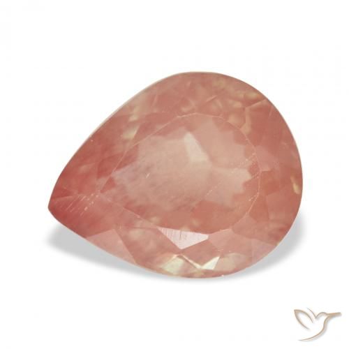 3.24ct Naturale Rosso medio Andesina Labradorite, Forma a pera, Trasparente