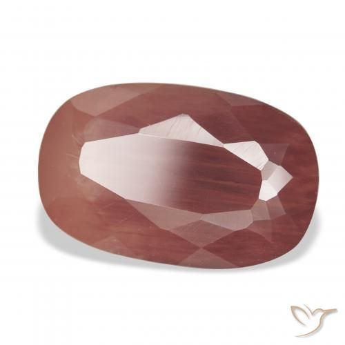 Andesina Labradorite Sangria rossa naturale da 5.56 ct, Cuscino, Traslucido