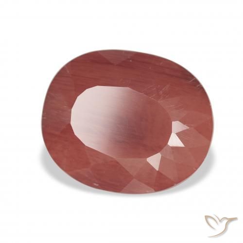 Andesina Labradorite Rosso medio naturale da 4.30 ct, Ovale, Traslucido