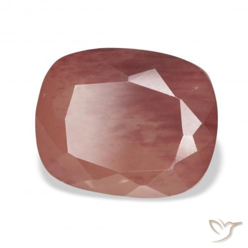 Andesina Labradorite Rosso arancione naturale da 5.27 ct, Cuscino, Trasparente