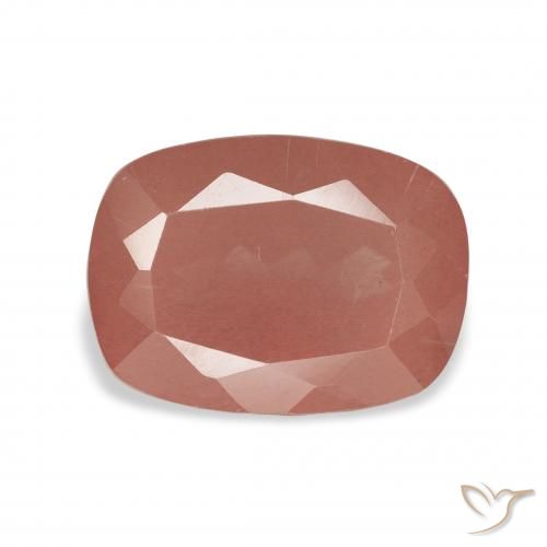 3.70ct Arancio rossastro pallido Andesina Labradorite, Cuscino, Trasparente
