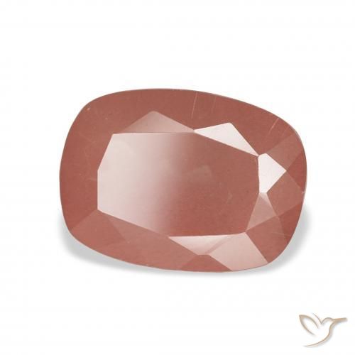 Andesina Labradorite Arancio rossastro pallido naturale da 3.70 ct, Cuscino, Trasparente