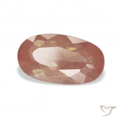 Andesina Labradorite Arancio Medio naturale da 3.04 ct, Ovale, Trasparente