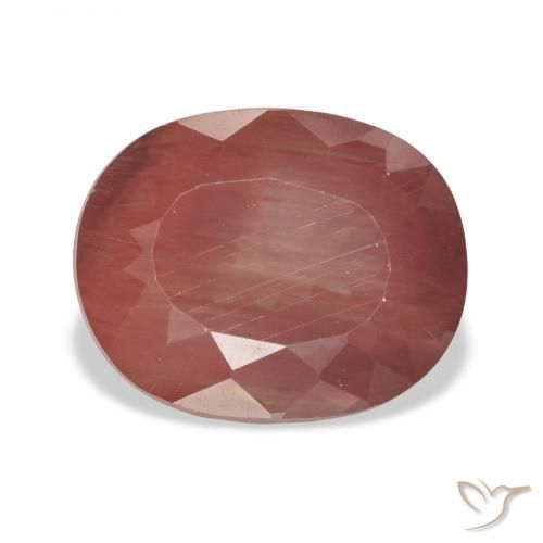 5.09ct Rosso arancione Andesina Labradorite, Ovale, Trasparente