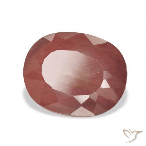 Andesina Labradorite Rosso arancione naturale da 5.09 ct, Ovale, Trasparente