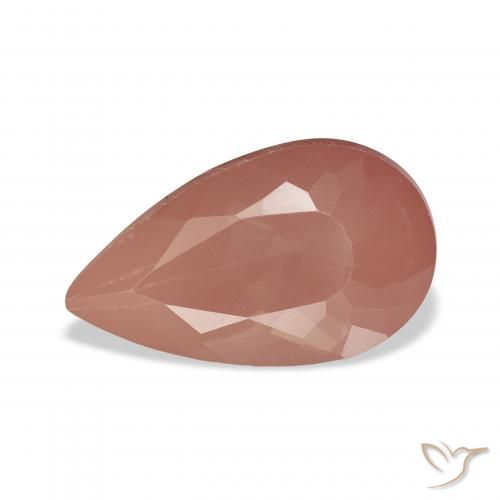 3.96ct Naturale Rosso medio Andesina Labradorite, Forma a pera, Trasparente