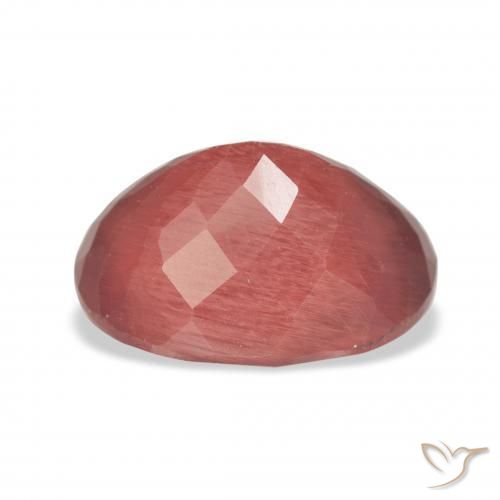 Andesina Labradorite Rosso scuro naturale da 4.31 ct, Ovale, Traslucido
