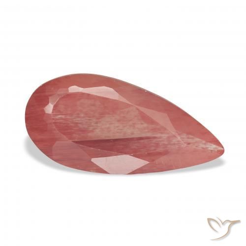 Andesina Labradorite Rosso medio naturale da 4.40 ct, Forma a pera, Traslucido