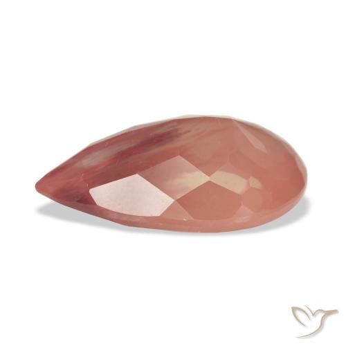 Andesina Labradorite Arancio rossastro pallido naturale da 6.34 ct, Forma a pera, Trasparente