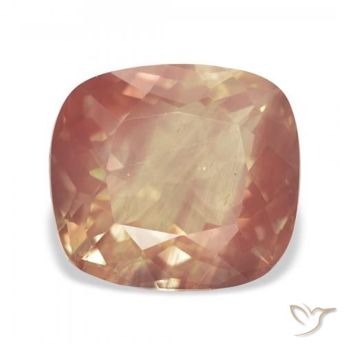 4.67ct Rosso arancione Andesina Labradorite, Cuscino, Trasparente