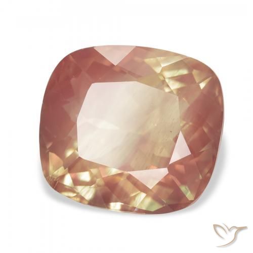 Andesina Labradorite Rosso arancione naturale da 4.67 ct, Cuscino, Trasparente