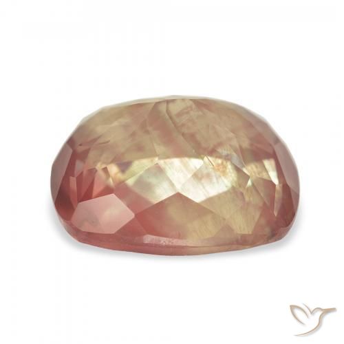 Andesina Labradorite Rosso arancione naturale da 4.67 ct, Cuscino, Trasparente