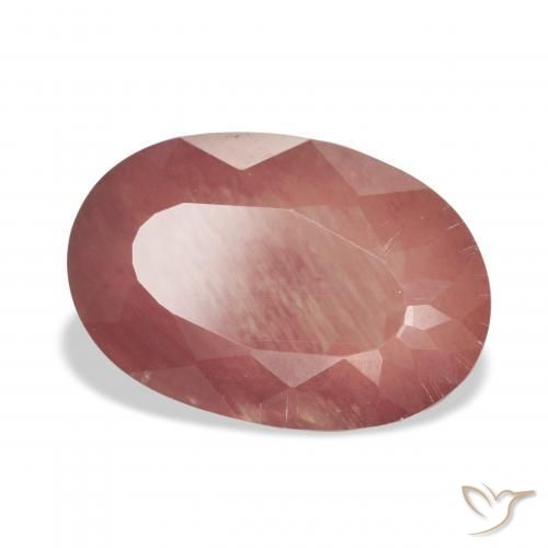 Andesina Labradorite Sangue rosso naturale da 5.54 ct, Ovale, Trasparente