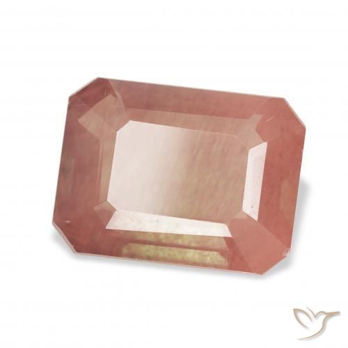 Andesina Labradorite Arancio rossastro pallido naturale da 3.85 ct, Ottagonale / Taglio smeraldo, Trasparente