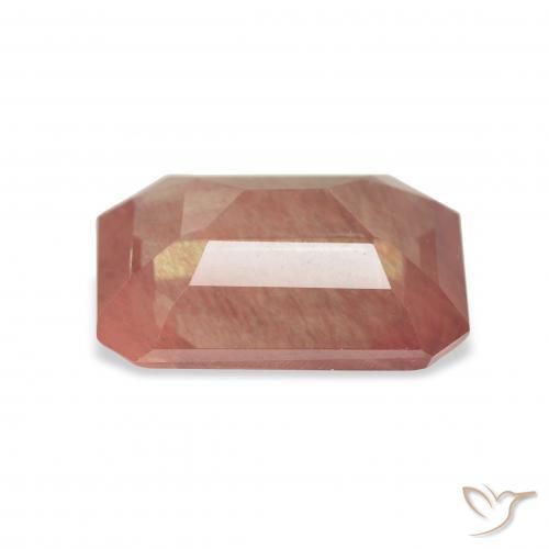 Andesina Labradorite Arancio rossastro pallido naturale da 3.85 ct, Ottagonale / Taglio smeraldo, Trasparente