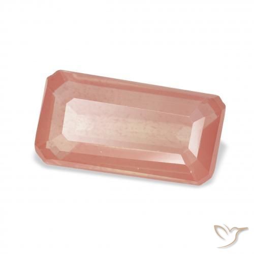 Andesina Labradorite Rosa arancione naturale da 2.92 ct, Ottagonale / Taglio smeraldo, Trasparente